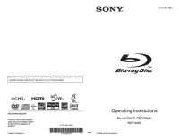 Sony BDP-N460 - Owners Manual 